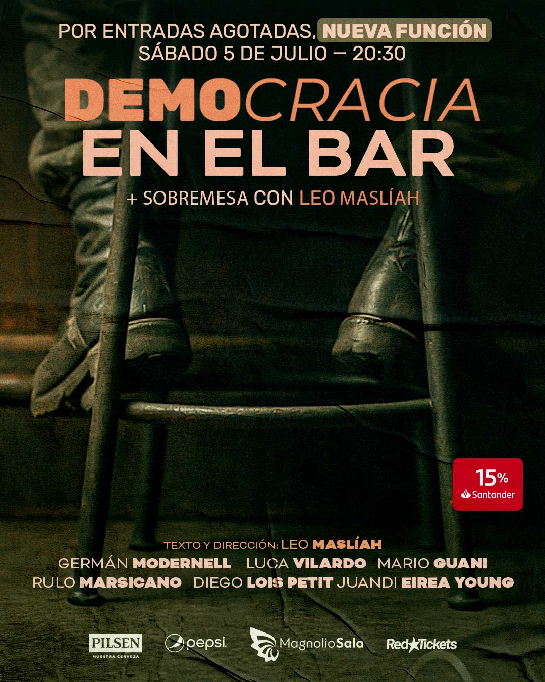 DEMOCRACIA EN EL BAR SAB 5 JUL - 20:30h en Magnolio Sala