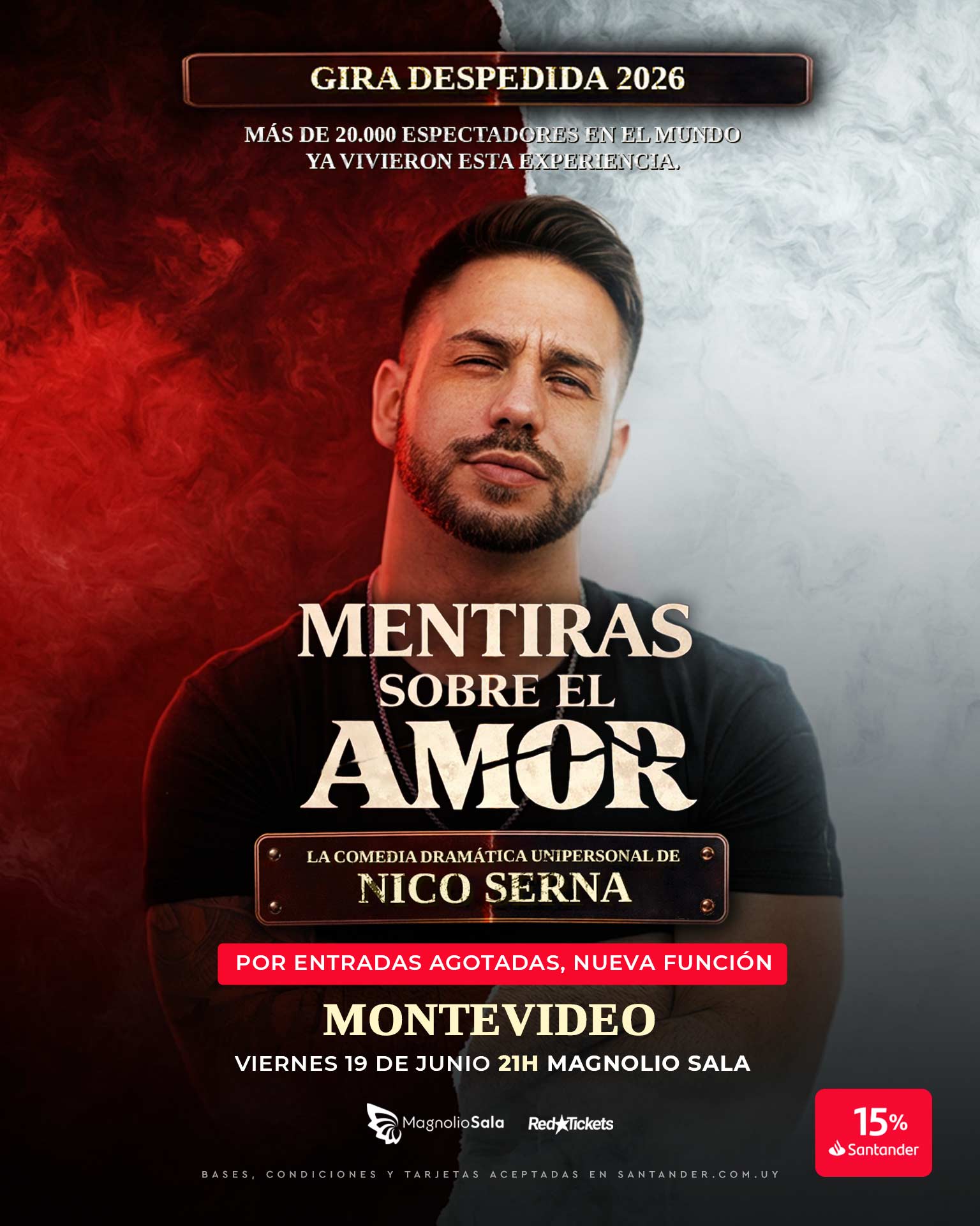 Nico Serna: Mentiras sobre el amor - Última oportunidad de verla en Montevideo en Magnolio Sala
