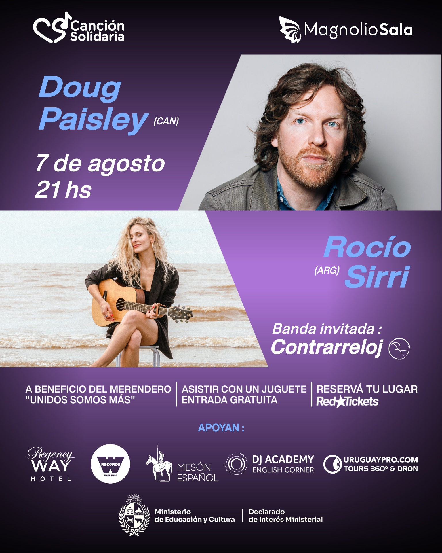 Canción Solidaria presenta a Doug Paisley (CAN) y Rocío Sirri (ARG) - - en Magnolio Sala