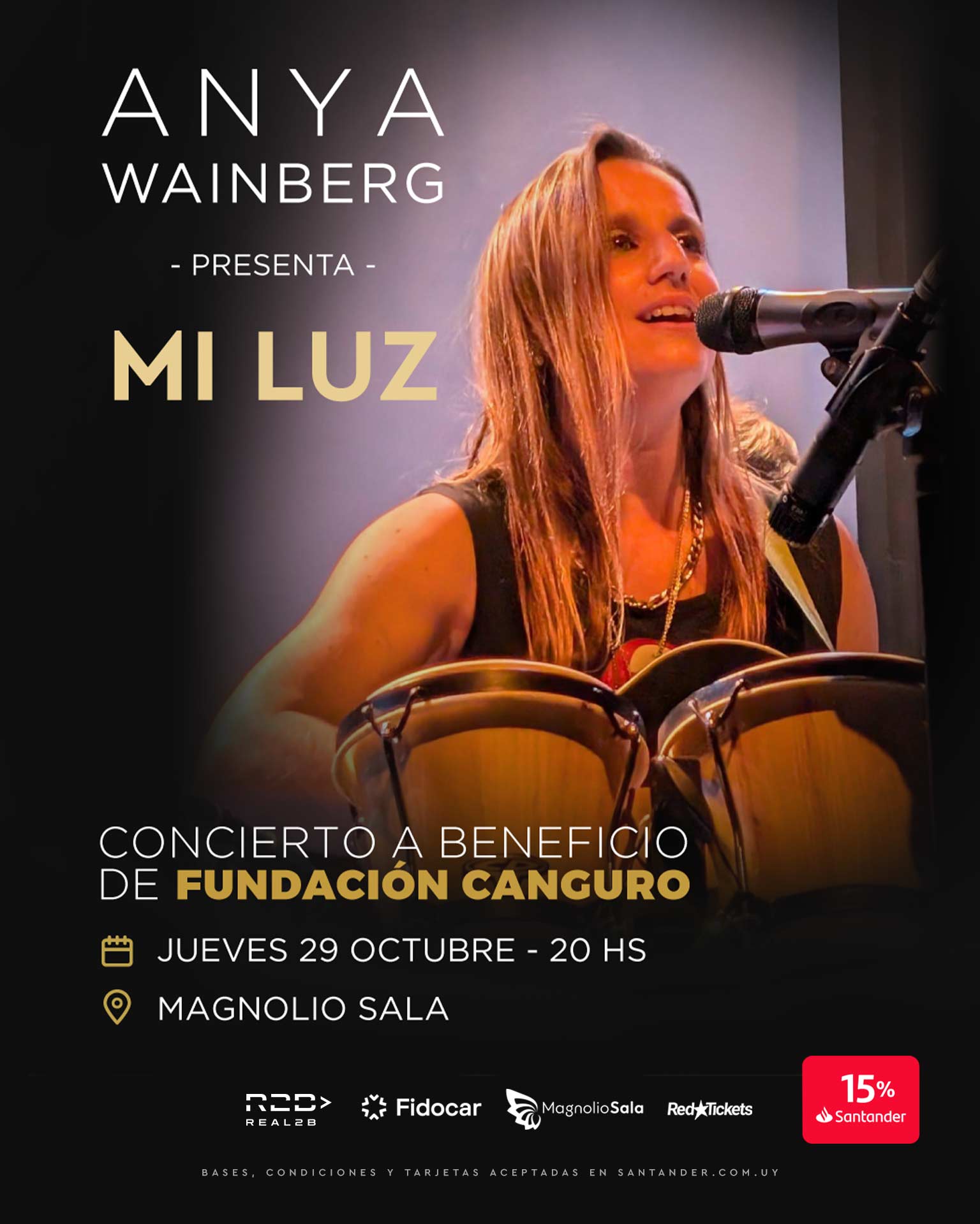 ANYA WAINBERG presenta MI LUZ - Concierto a beneficio de Fundación Canguro en Magnolio Sala